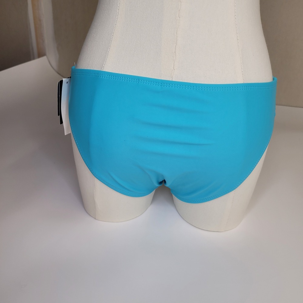 California Waves Turquoise Strappy Scoop Bikini Bottoms Medium Blue NEW - Picture 11 of 11